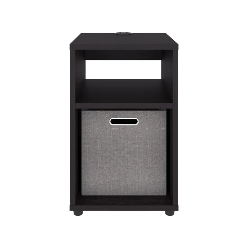 Mesa Auxiliar Mercer USB, Kronos Wengue, con Contenedor en Tela y Conector USB para tus Dispositivos ZF