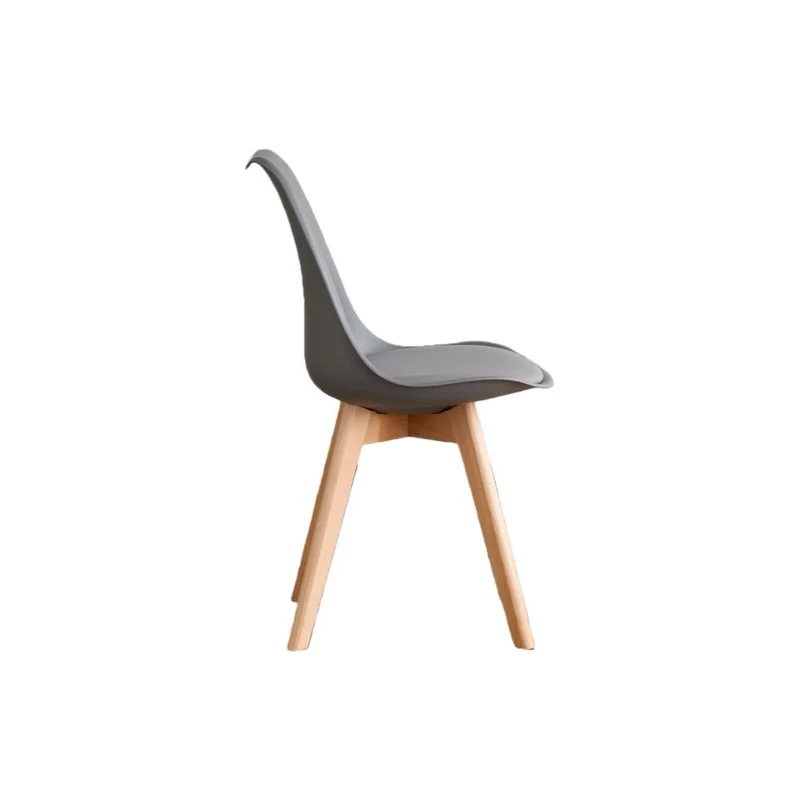 Silla Fyn, Gris Oscuro, Diseño Minimalista con Espaldar, Cojín y Patas de Madera