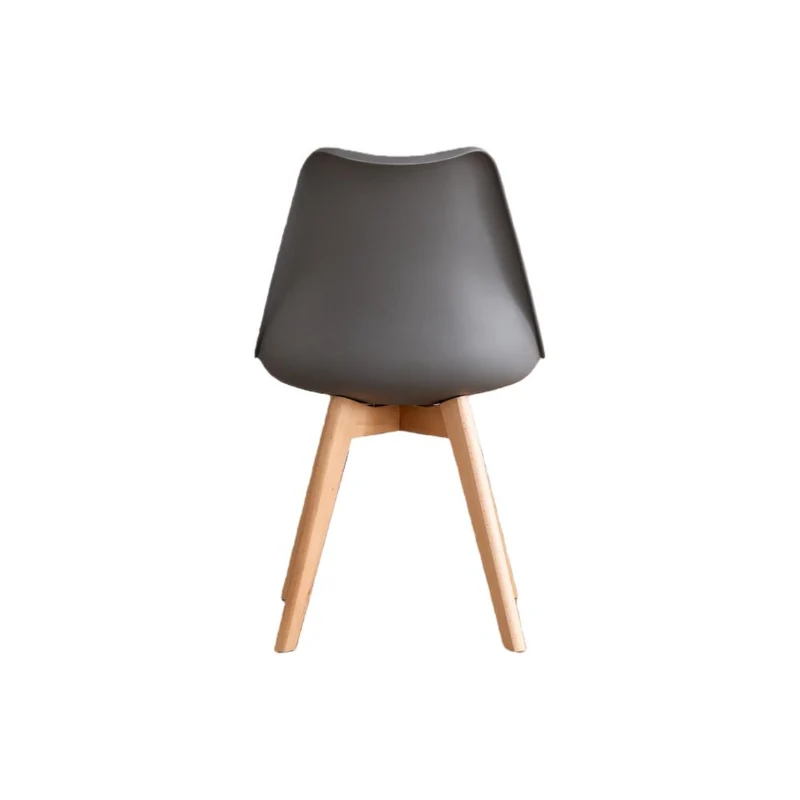 Silla Fyn, Gris Oscuro, Diseño Minimalista con Espaldar, Cojín y Patas de Madera