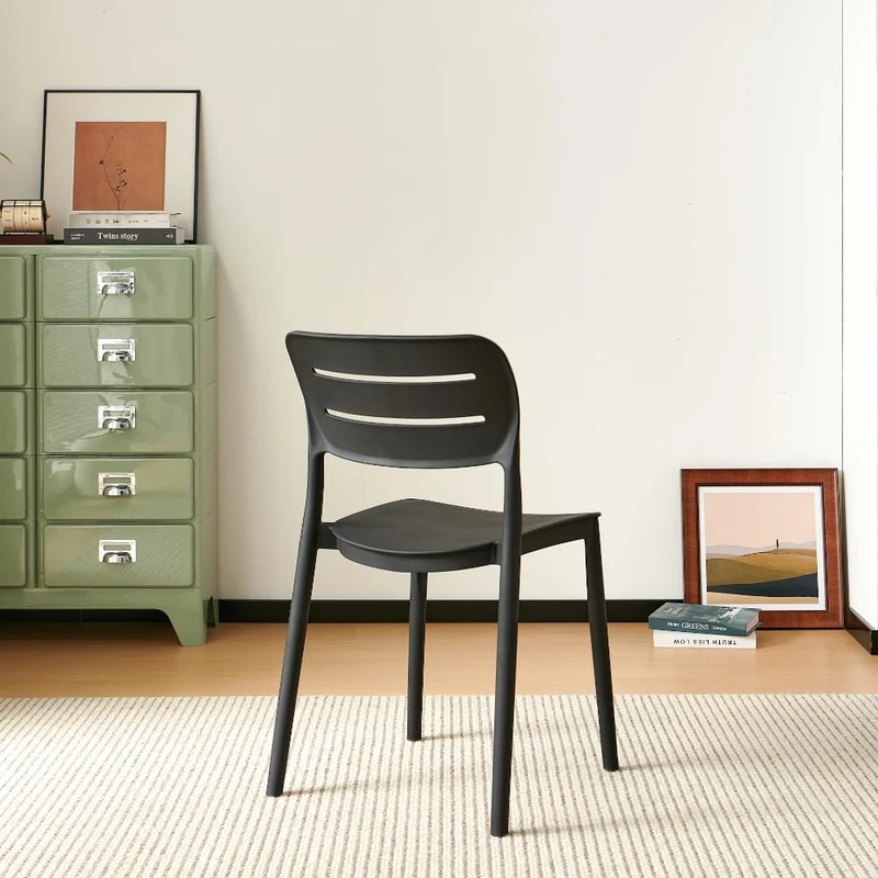 Silla Harriman, Negro, con Medio Espaldar y Diseño Minimalista
