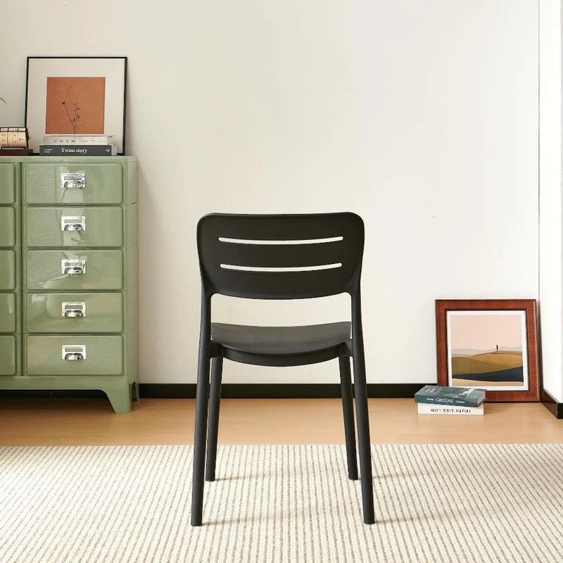 Silla Harriman, Negro, con Medio Espaldar y Diseño Minimalista