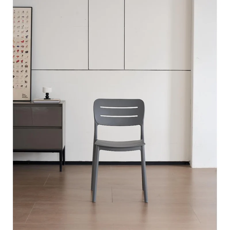 Silla Harriman, Gris Oscuro, con Medio Espaldar y Diseño Minimalista