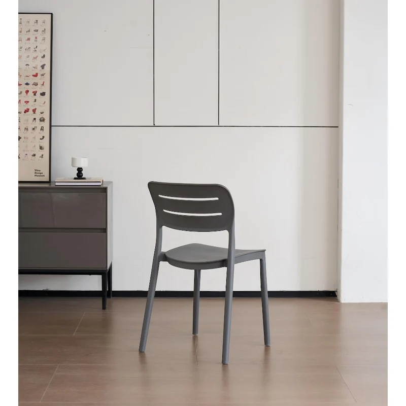 Silla Harriman, Gris Oscuro, con Medio Espaldar y Diseño Minimalista