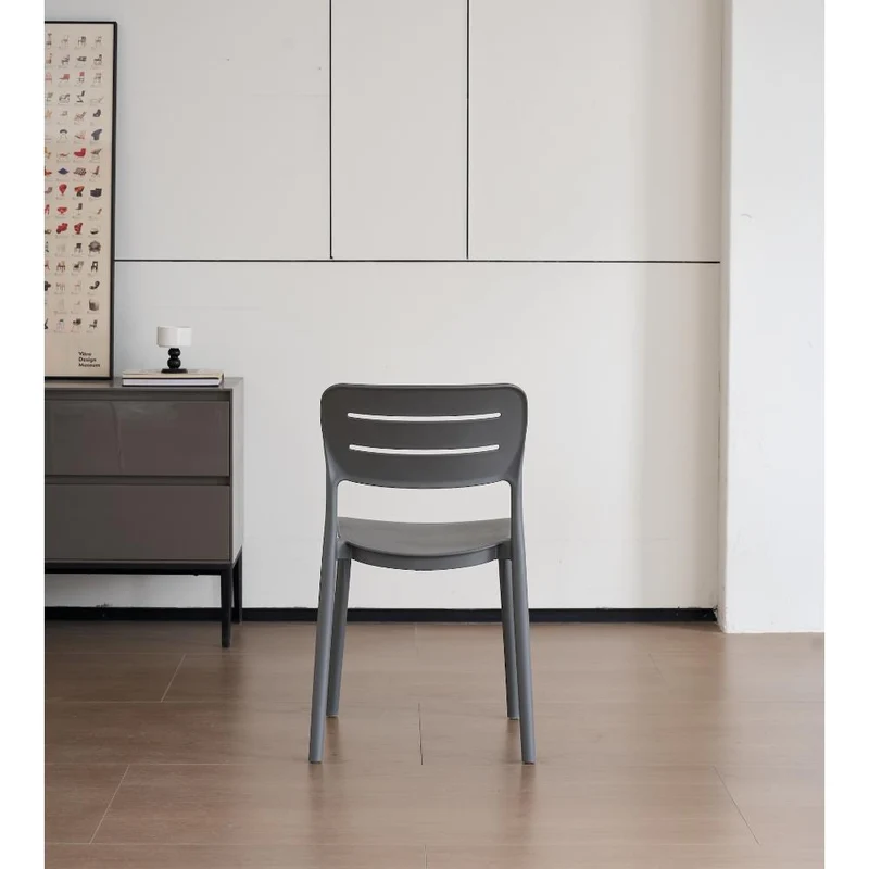 Silla Harriman, Gris Oscuro, con Medio Espaldar y Diseño Minimalista
