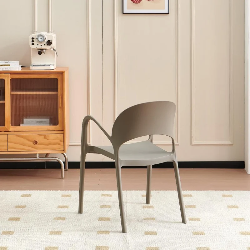 Silla Bremen, Taupe, con Espaldar, Reposa Brazos y Diseño Minimalista