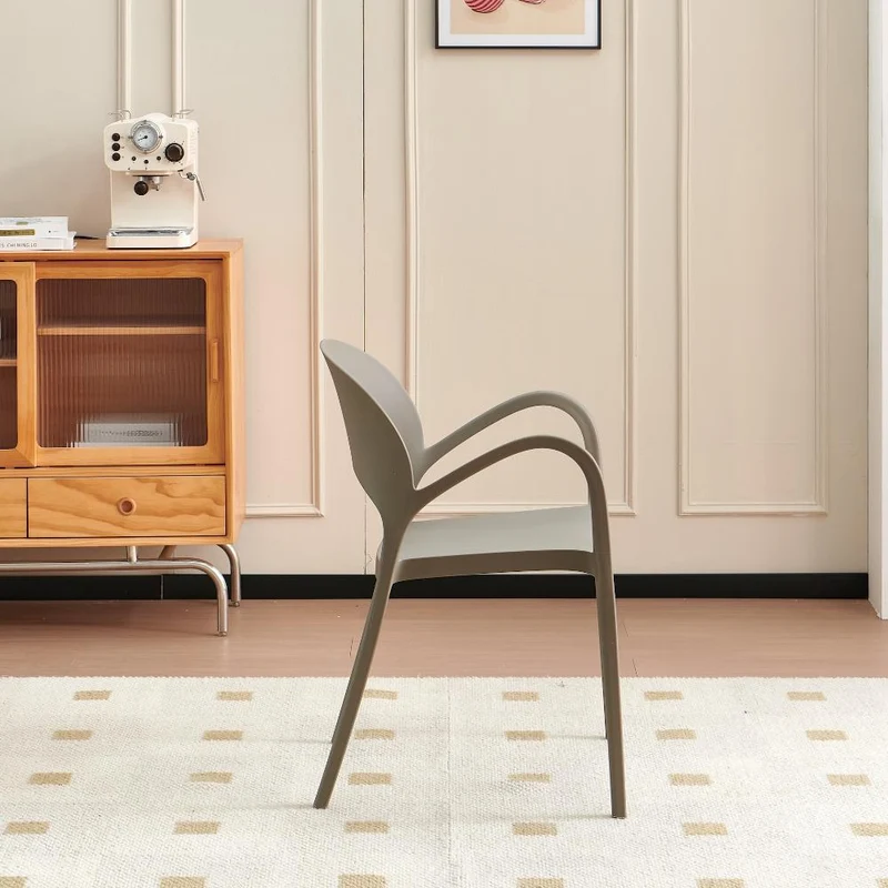 Silla Bremen, Taupe, con Espaldar, Reposa Brazos y Diseño Minimalista