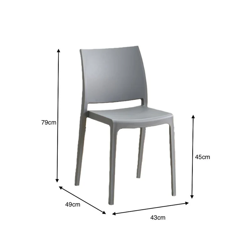 Silla Soho, Gris Oscuro, con Espaldar Cerrado y Diseño Minimalista