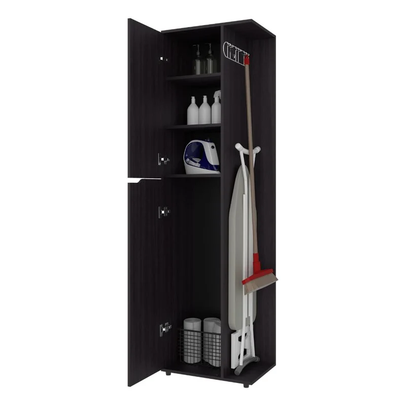Mueble de Aseo Cruella, Wengue, Incluye Colgador para Escobas ZF