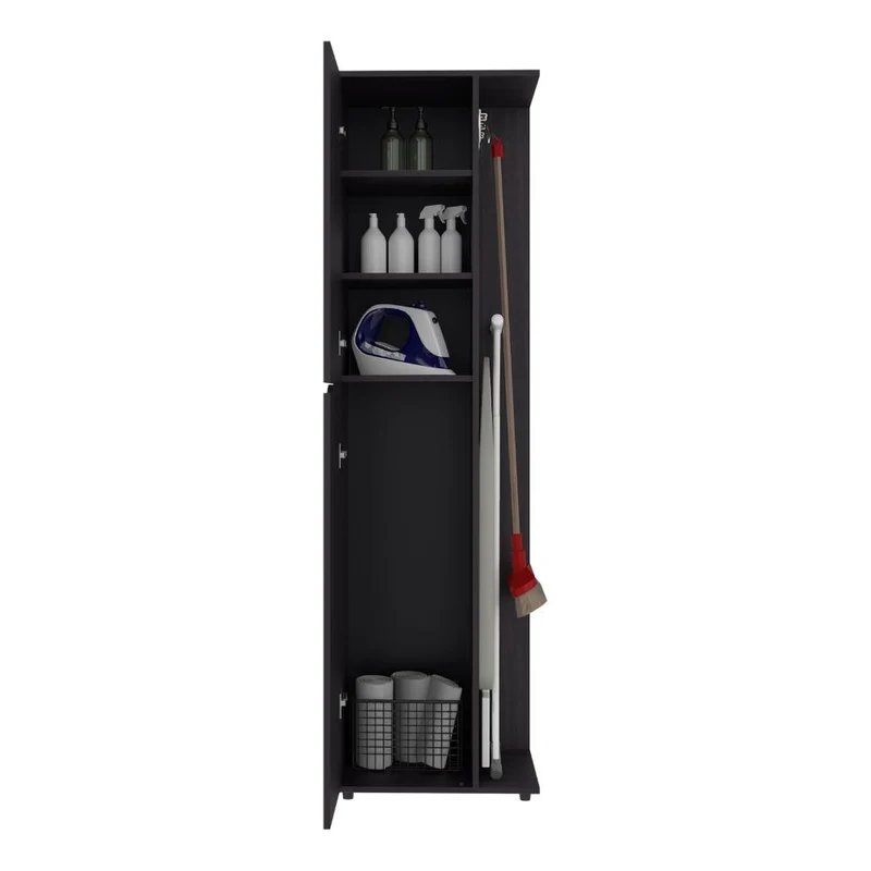 Mueble de Aseo Cruella, Wengue, Incluye Colgador para Escobas ZF
