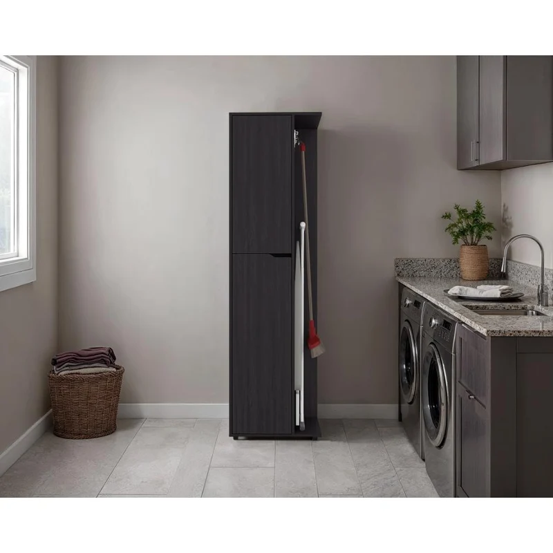 Mueble de Aseo Cruella, Wengue, Incluye Colgador para Escobas ZF