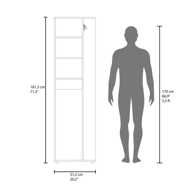 Mueble de Aseo Cruella, Wengue, Incluye Colgador para Escobas ZF
