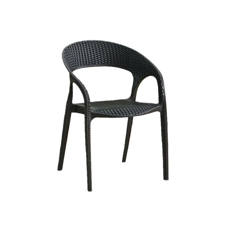 Silla Axel, Negro, con Espaldar, Reposa Brazos y con Textura Trenzada