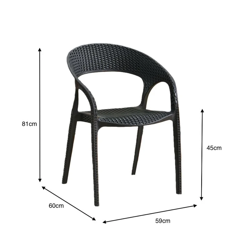 Silla Axel, Negro, con Espaldar, Reposa Brazos y con Textura Trenzada