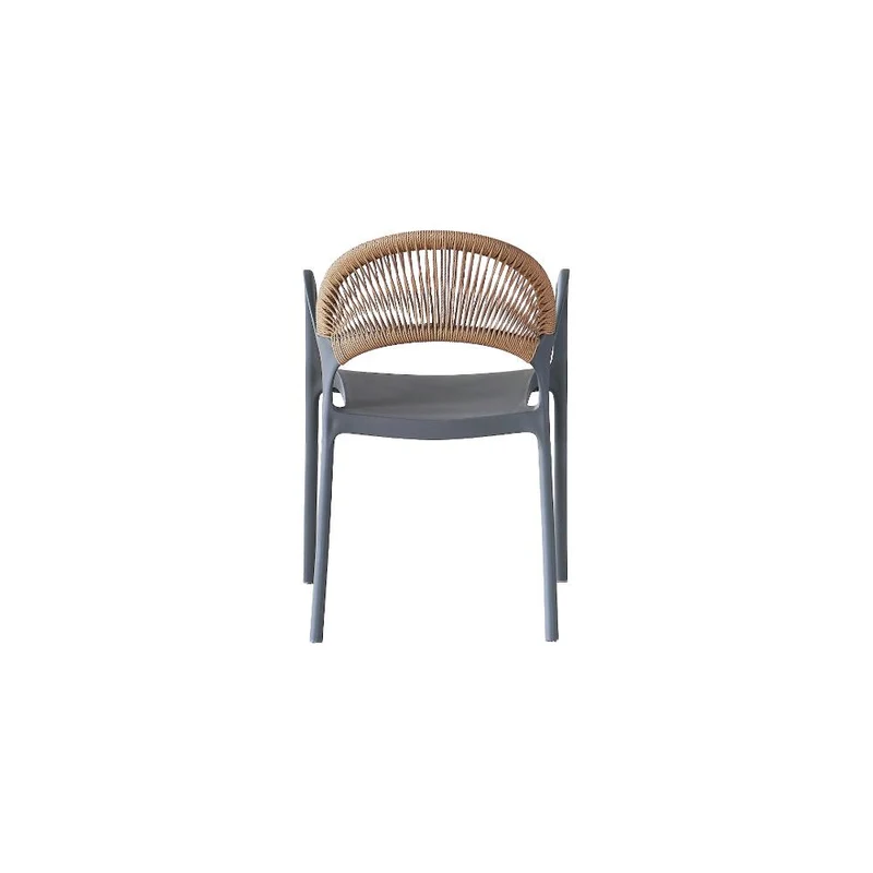 Silla Daytona, Gris Oscuro y Café Claro, con Espaldar, Reposa Brazos y Diseño Minimalista