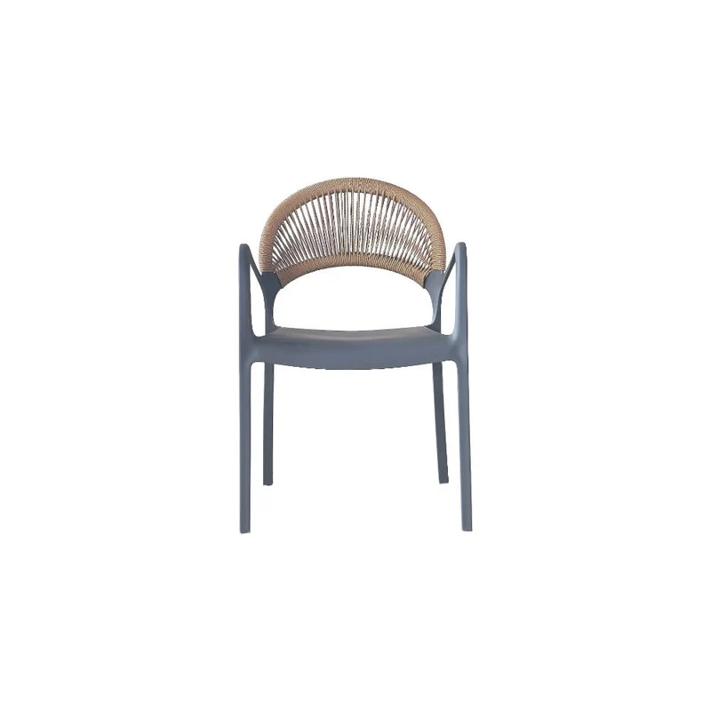 Silla Daytona, Gris Oscuro y Café Claro, con Espaldar, Reposa Brazos y Diseño Minimalista