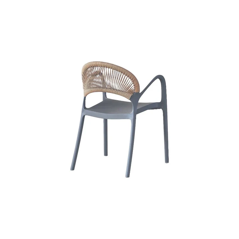 Silla Daytona, Gris Oscuro y Café Claro, con Espaldar, Reposa Brazos y Diseño Minimalista