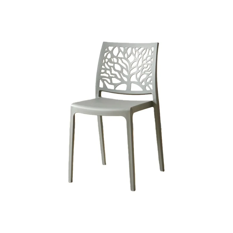 Silla Harlem, Gris Oscuro, con Espaldar en Forma de Árbol y Diseño Minimalista