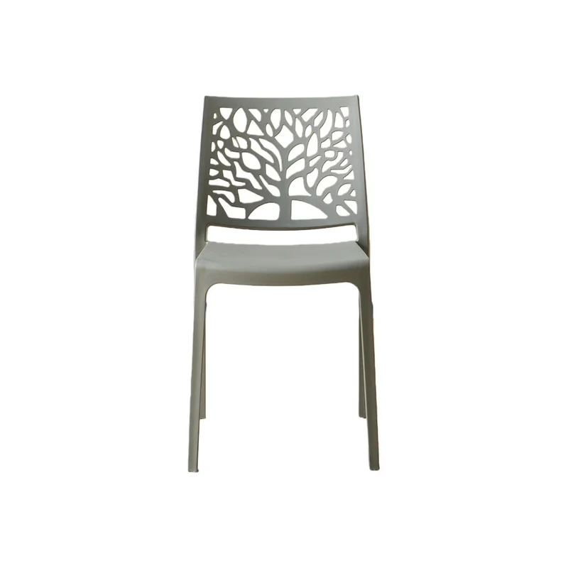 Silla Harlem, Gris Oscuro, con Espaldar en Forma de Árbol y Diseño Minimalista