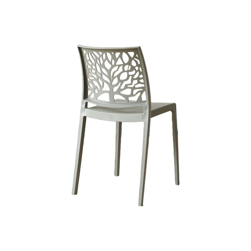 Silla Harlem, Gris Oscuro, con Espaldar en Forma de Árbol y Diseño Minimalista