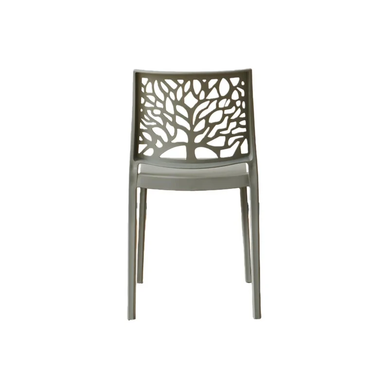 Silla Harlem, Gris Oscuro, con Espaldar en Forma de Árbol y Diseño Minimalista