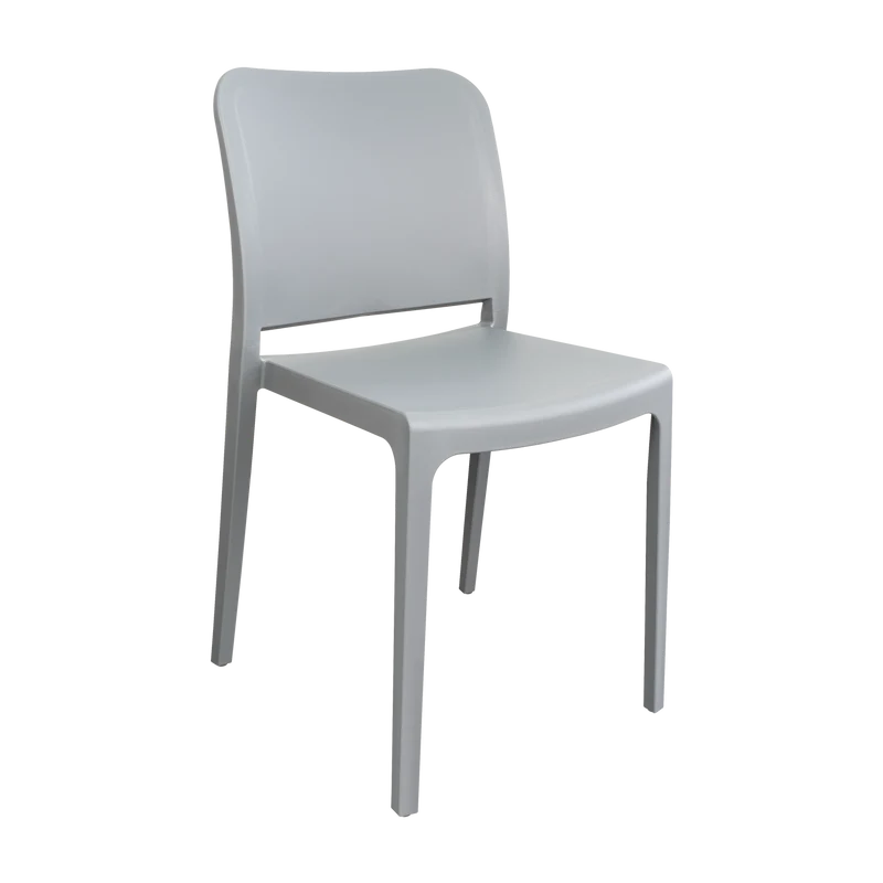 Silla Triveca, Gris Oscuro, con Espaldar Cerrado y Diseño Minimalista