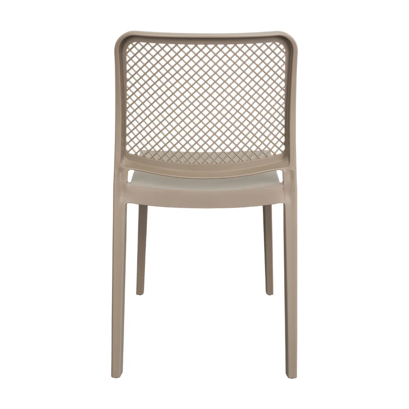 Silla Manhattan, Taupe, con Espaldar en Rejilla y Diseño Minimalista