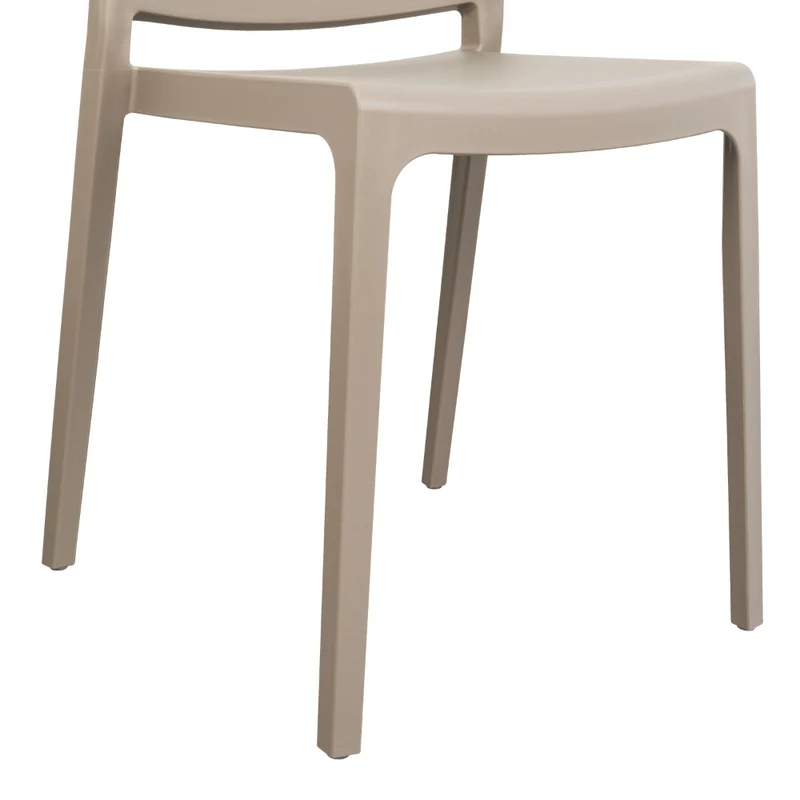 Silla Manhattan, Taupe, con Espaldar en Rejilla y Diseño Minimalista
