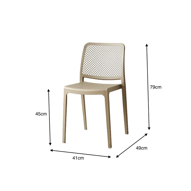Silla Manhattan, Taupe, con Espaldar en Rejilla y Diseño Minimalista