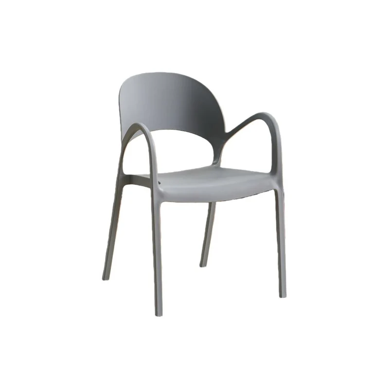 Silla Bremen, Gris Oscuro, con Espaldar, Reposa Brazos y Diseño Minimalista