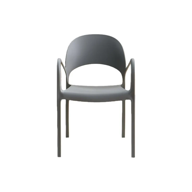 Silla Bremen, Gris Oscuro, con Espaldar, Reposa Brazos y Diseño Minimalista