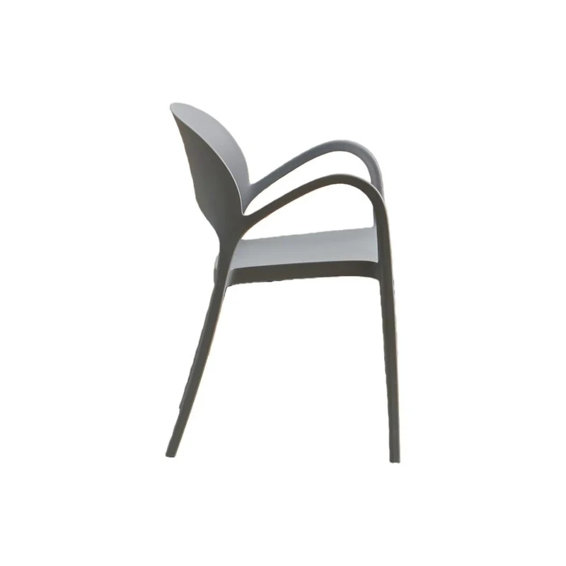 Silla Bremen, Gris Oscuro, con Espaldar, Reposa Brazos y Diseño Minimalista