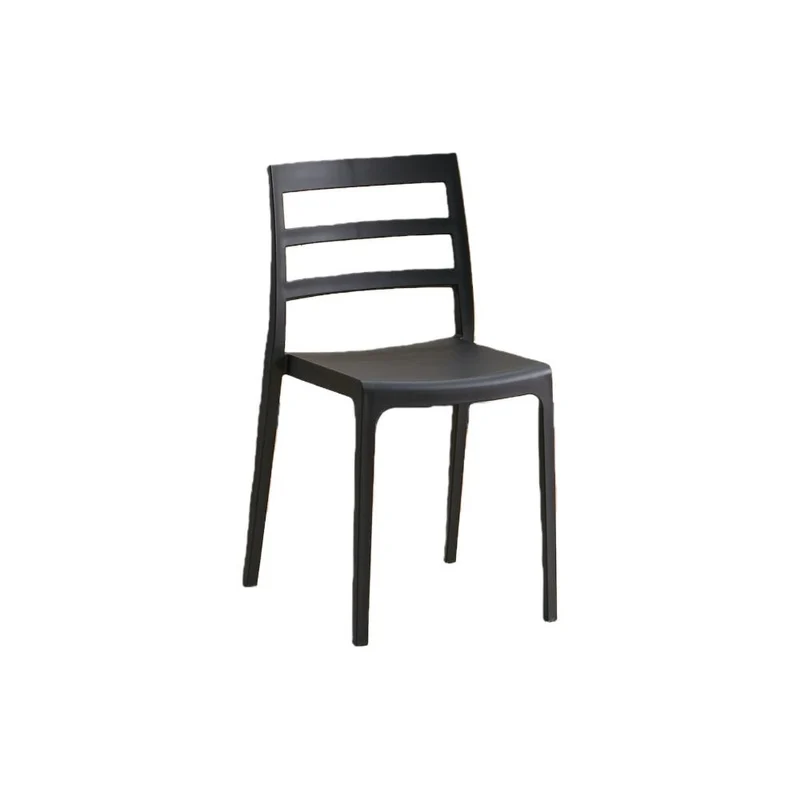 Silla New York, Negro, con Espaldar en Líneas y Diseño Minimalista