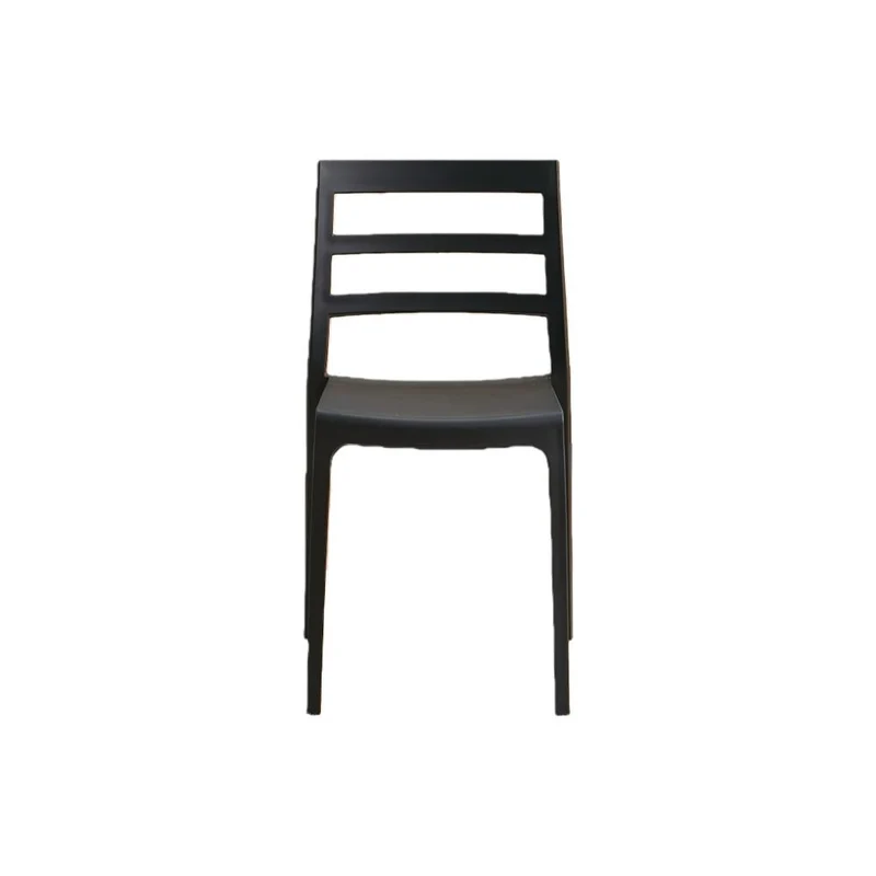 Silla New York, Negro, con Espaldar en Líneas y Diseño Minimalista