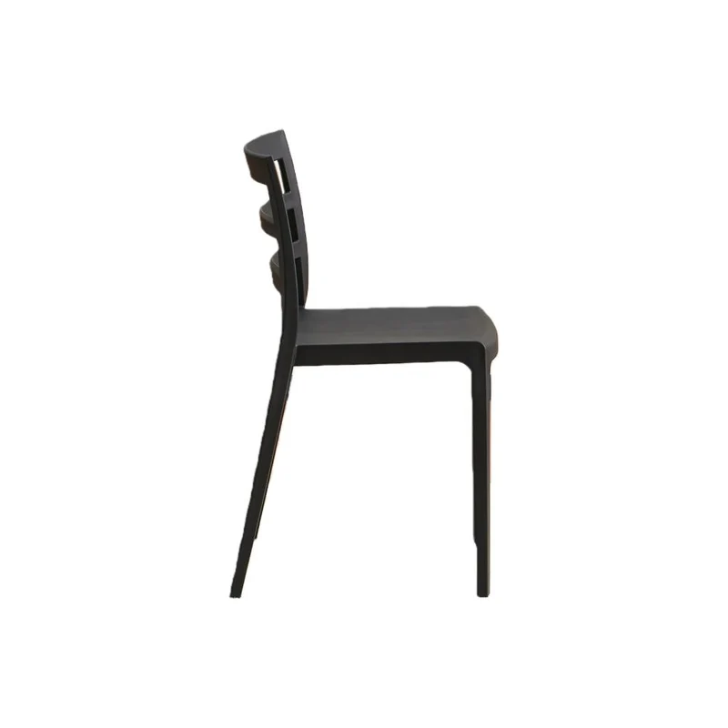 Silla New York, Negro, con Espaldar en Líneas y Diseño Minimalista