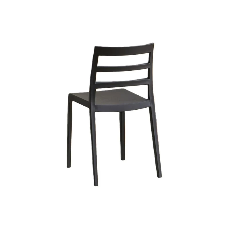 Silla New York, Negro, con Espaldar en Líneas y Diseño Minimalista