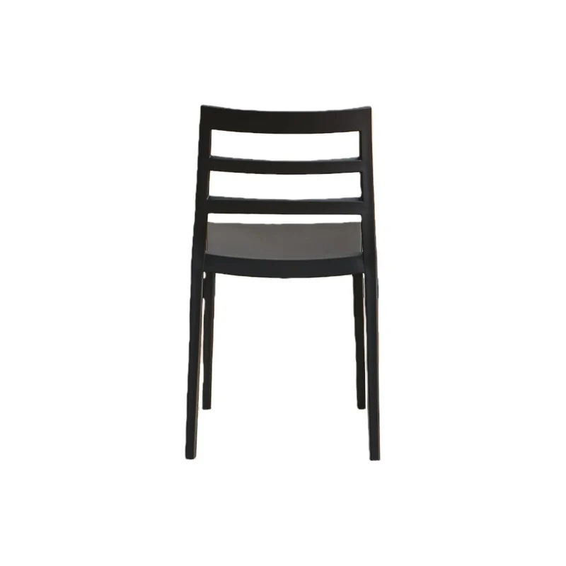 Silla New York, Negro, con Espaldar en Líneas y Diseño Minimalista