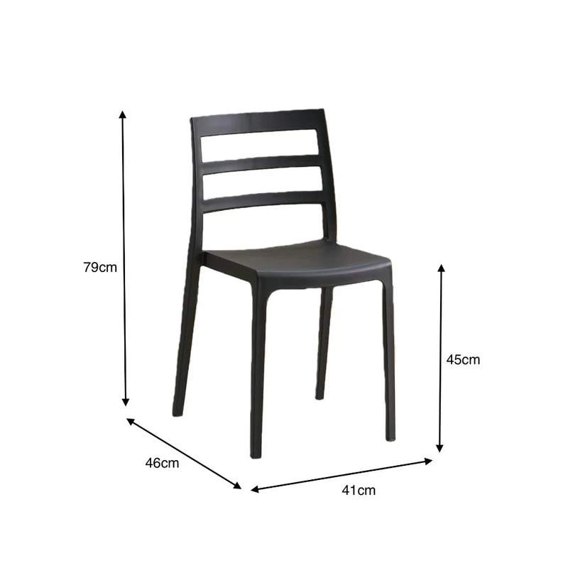 Silla New York, Negro, con Espaldar en Líneas y Diseño Minimalista