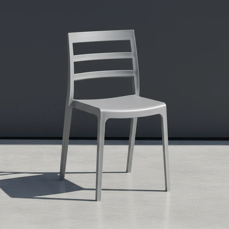 Silla New York, Gris Oscuro, con Espaldar en Líneas y Diseño Minimalista