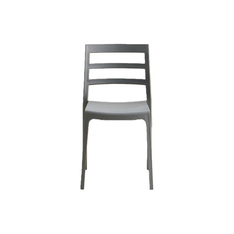 Silla New York, Gris Oscuro, con Espaldar en Líneas y Diseño Minimalista