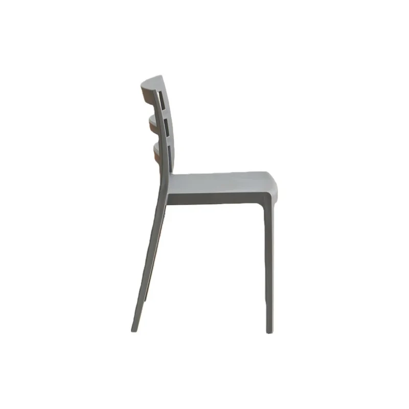 Silla New York, Gris Oscuro, con Espaldar en Líneas y Diseño Minimalista