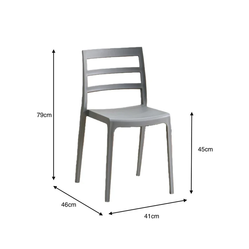 Silla New York, Gris Oscuro, con Espaldar en Líneas y Diseño Minimalista