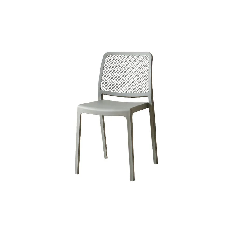 Silla Manhattan, Gris Oscuro, con Espaldar en Rejilla y Diseño Minimalista