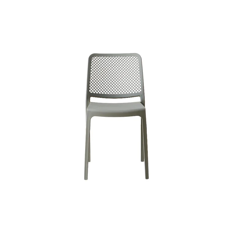 Silla Manhattan, Gris Oscuro, con Espaldar en Rejilla y Diseño Minimalista
