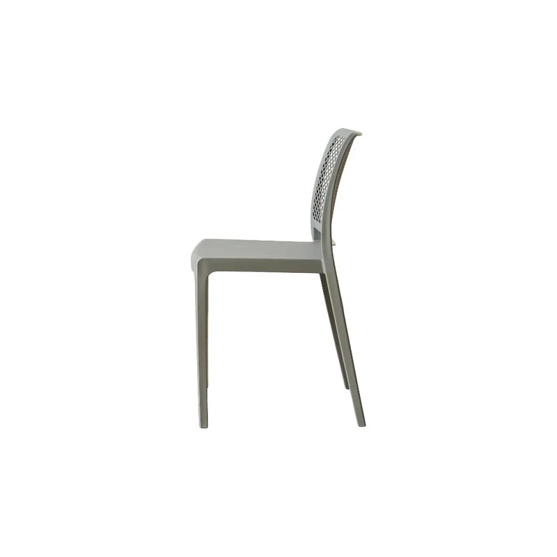 Silla Manhattan, Gris Oscuro, con Espaldar en Rejilla y Diseño Minimalista