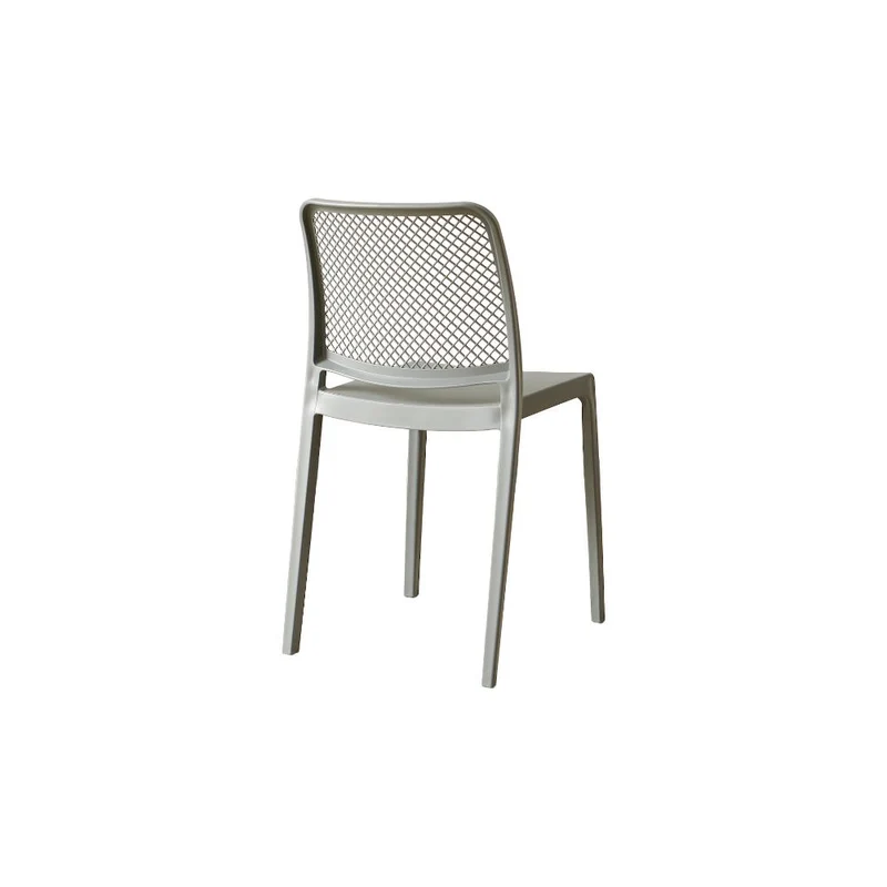 Silla Manhattan, Gris Oscuro, con Espaldar en Rejilla y Diseño Minimalista