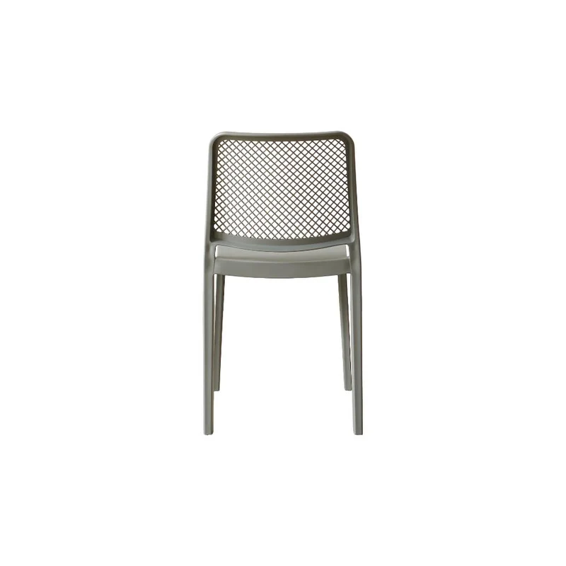 Silla Manhattan, Gris Oscuro, con Espaldar en Rejilla y Diseño Minimalista