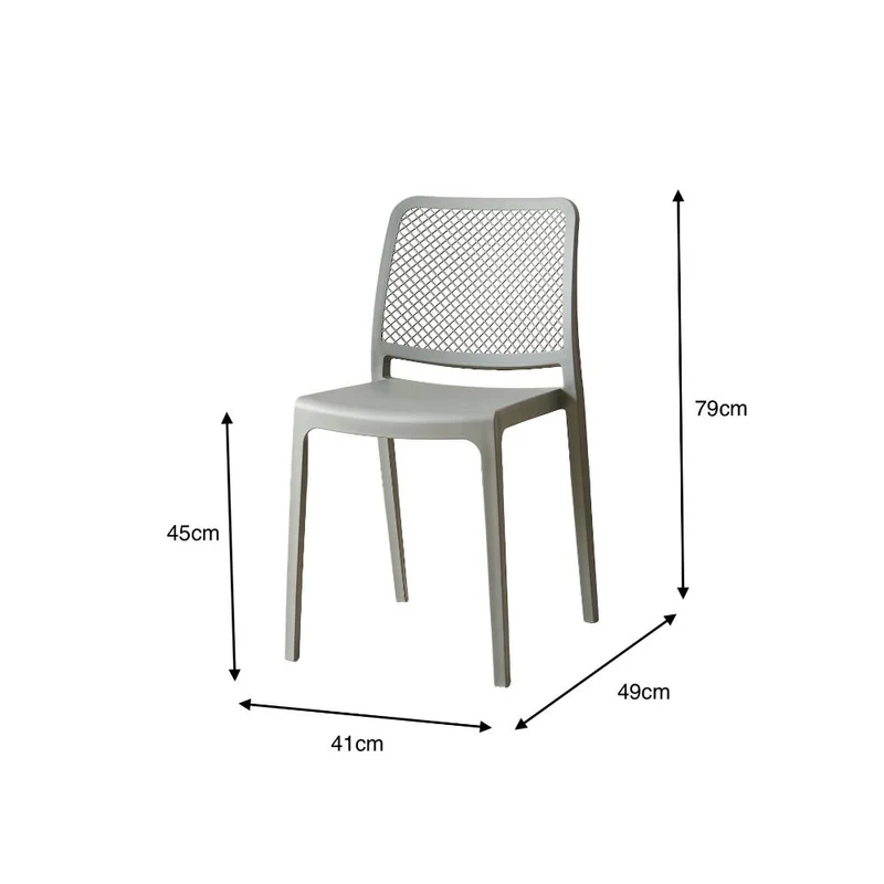 Silla Manhattan, Gris Oscuro, con Espaldar en Rejilla y Diseño Minimalista