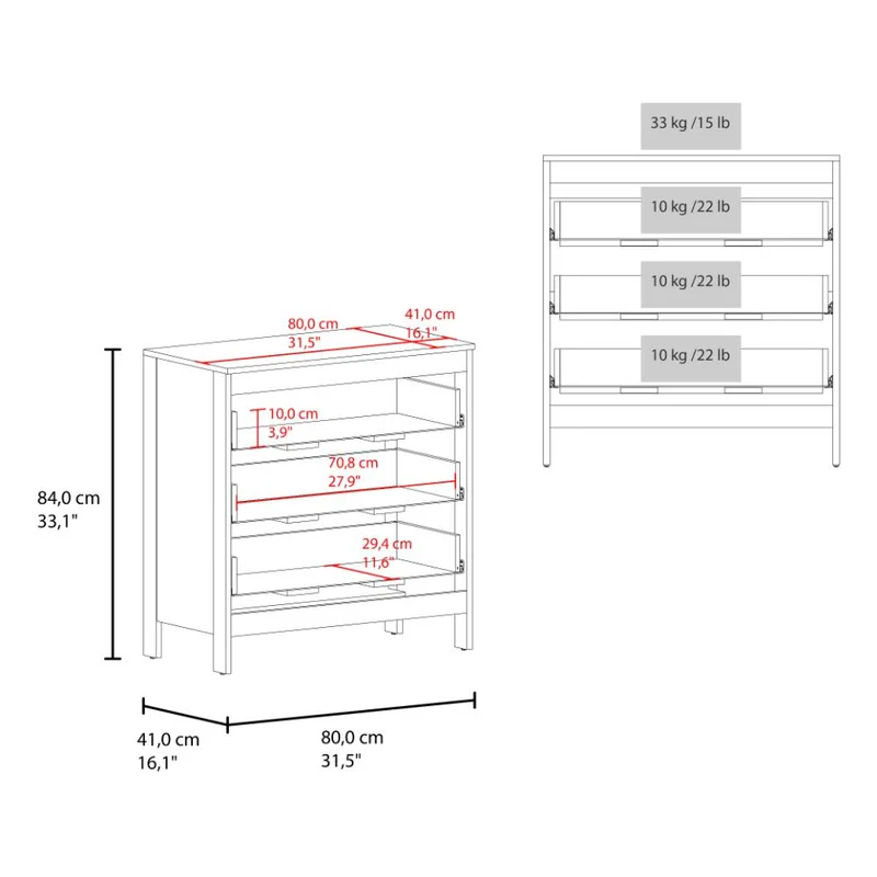 Organizador Newcastle, Wengue, con Tres Cajones ZF
