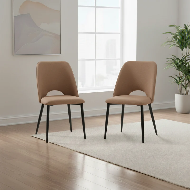 Set de 2 Sillas Urban, Color Marrón, con Espaldar y Diseño Moderno