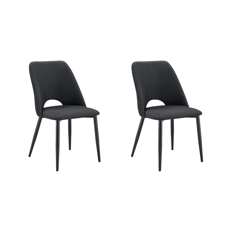 Set de 2 Sillas Urban, Color Negro, con Espaldar y Diseño Moderno